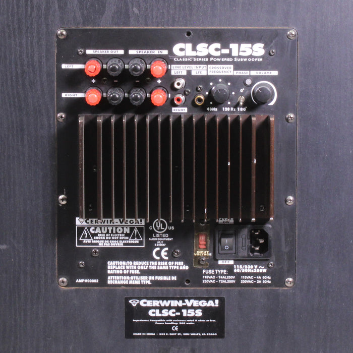 Cerwin-Vega CLSC-15S Powered 15" Subwoofer Home Theater-Speaker Accessories-SpenCertified-vintage-refurbished-electronics