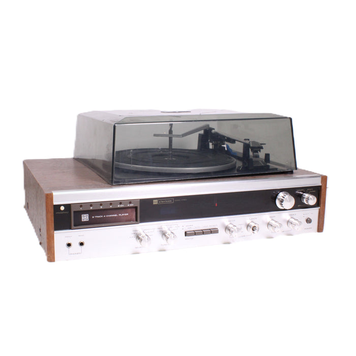 Claricon 27801 8-Track Stereo Receiver Turntable Console System Auto Record Changer-Turntables & Record Players-SpenCertified-vintage-refurbished-electronics