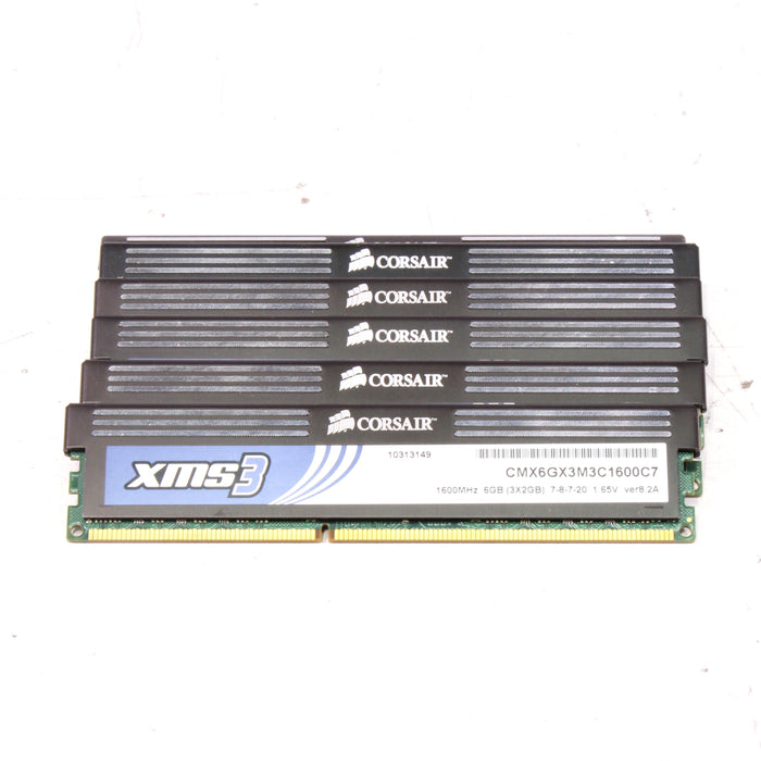 Corsair CMX6GX3M3C1600C7 XMS3 DDR3 6GB (3x2GB) 1600 (PC3 12800) Desktop Memory-Computer Components-SpenCertified-vintage-refurbished-electronics