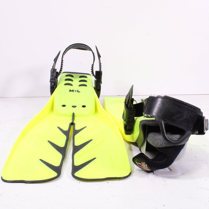 Cressi-Sub Rondine Adjustable Medium/Large Yellow Open-Heel Fins-Paddle Fin-SpenCertified-vintage-refurbished-electronics