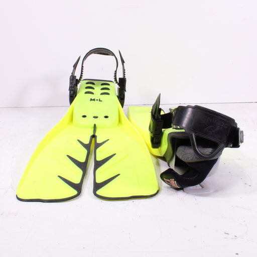 Cressi-Sub Rondine Adjustable Medium/Large Yellow Open-Heel Fins-Paddle Fin-SpenCertified-vintage-refurbished-electronics