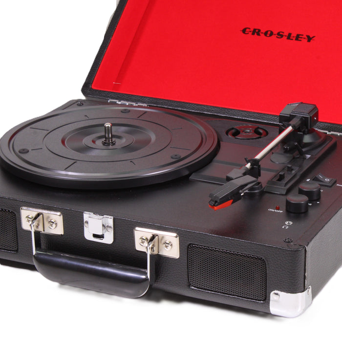 Crosley CR8005D-BK Cruiser Deluxe 3-Speed Bluetooth Portable Turntable Black (ORIGINAL BOX)-Electronics-SpenCertified-vintage-refurbished-electronics