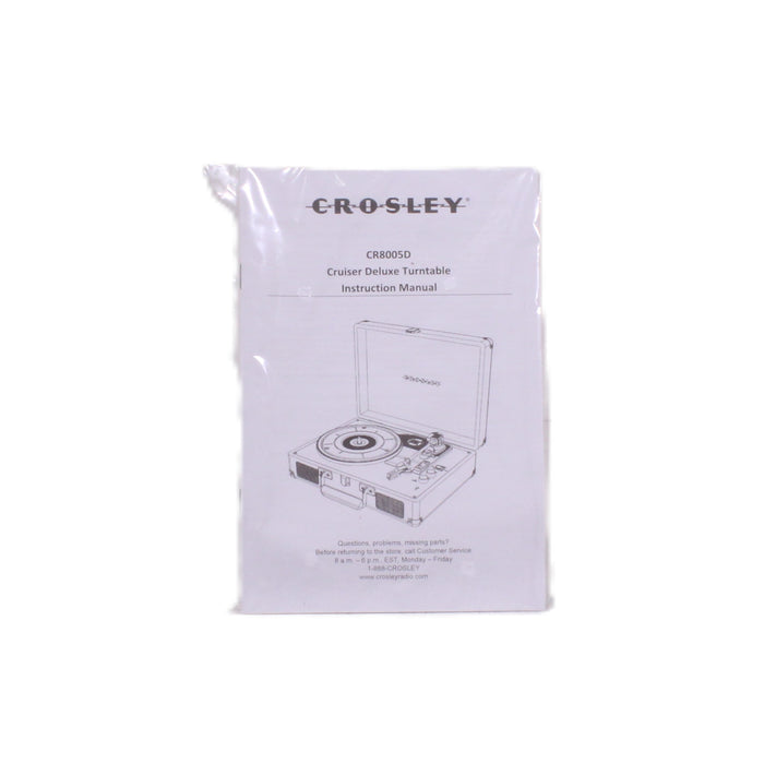 Crosley CR8005D-BK Cruiser Deluxe 3-Speed Bluetooth Portable Turntable Black (ORIGINAL BOX)-Electronics-SpenCertified-vintage-refurbished-electronics
