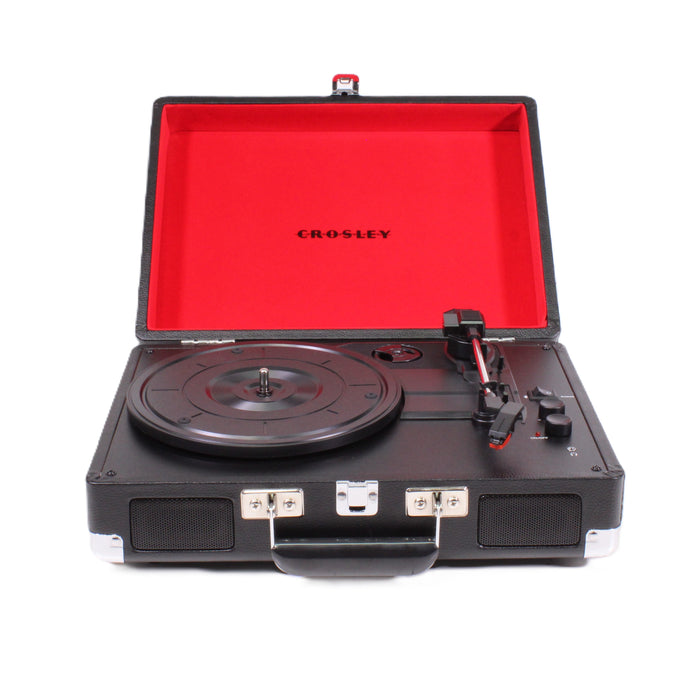 Crosley CR8005D-BK Cruiser Deluxe 3-Speed Bluetooth Portable Turntable Black (ORIGINAL BOX)-Electronics-SpenCertified-vintage-refurbished-electronics