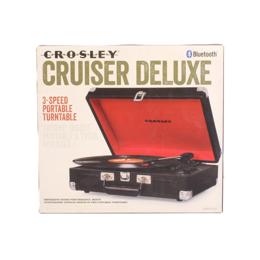 Crosley CR8005D-BK Cruiser Deluxe 3-Speed Bluetooth Portable Turntable Black (ORIGINAL BOX)-Electronics-SpenCertified-vintage-refurbished-electronics
