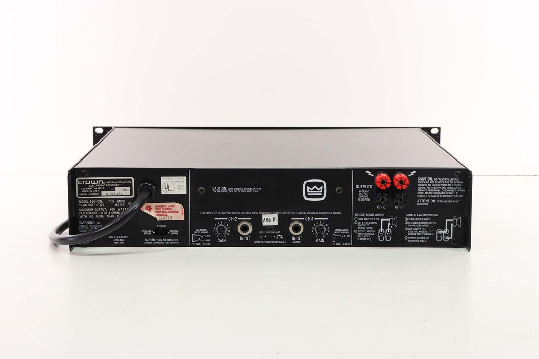 Crown 800 CSL Power Amplifier 400watte 4ohms at 1Khz-Audio Amplifiers-SpenCertified-vintage-refurbished-electronics