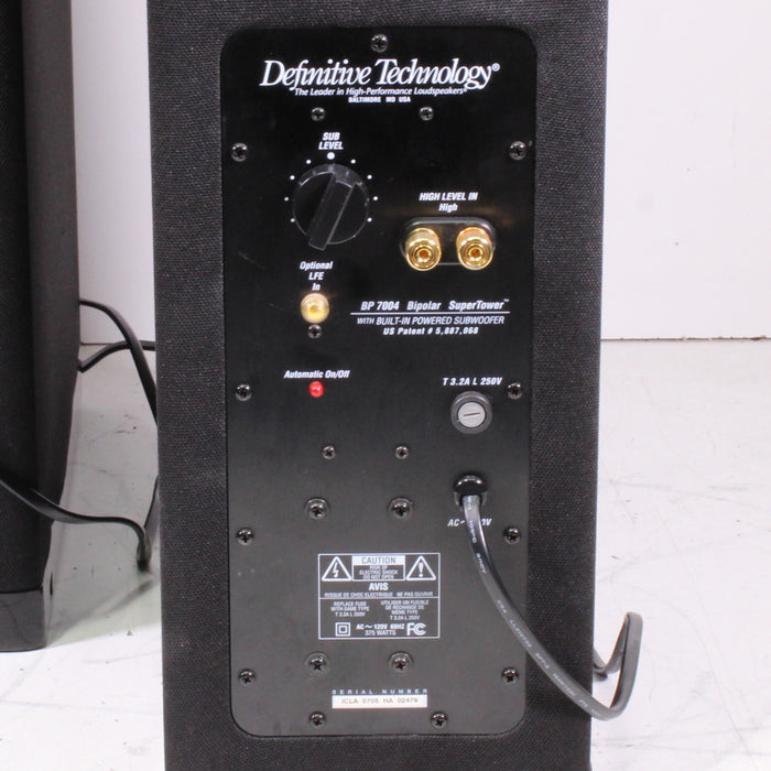 Definitive Technology BP7004 Bipolar SuperTower Powered Floor Standing Speaker Pair-Speakers-SpenCertified-vintage-refurbished-electronics
