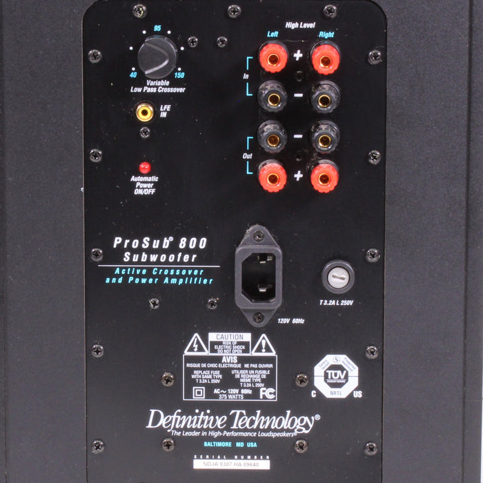 Definitive Technology ProSub 800 8" Powered Subwoofer (AS-IS??)-Speakers-SpenCertified-vintage-refurbished-electronics