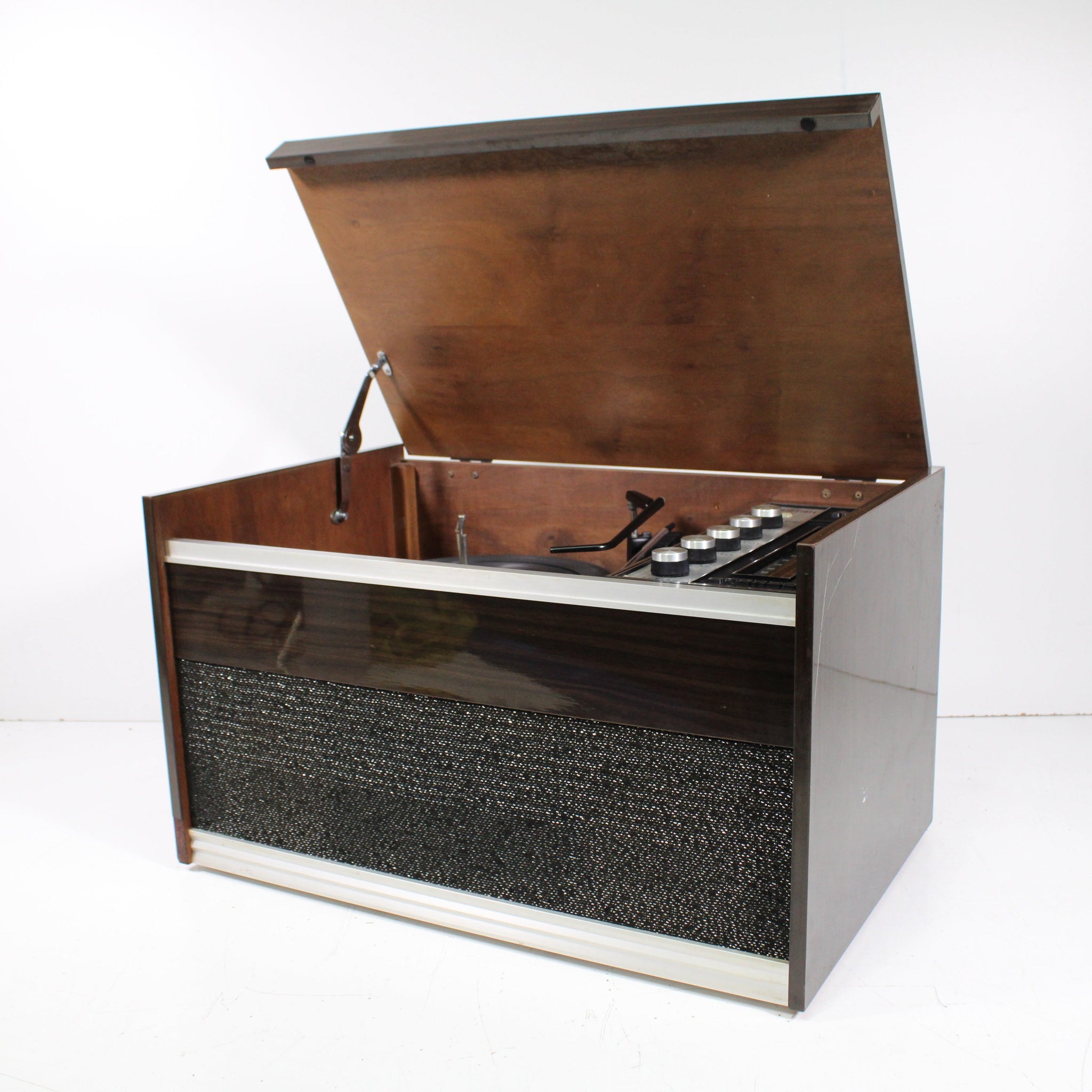 Delmonico DEL 2381 Stereo Turntable Record Player Tabletop Console