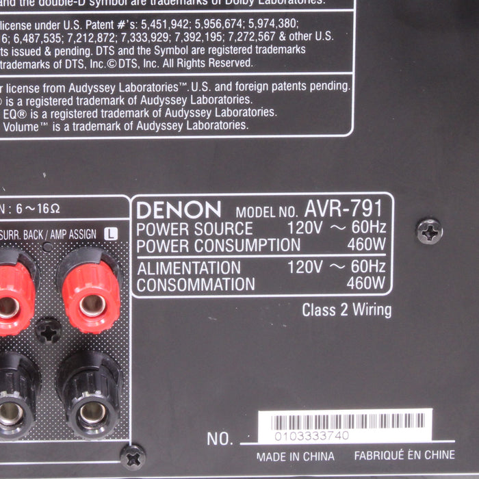Denon AVR-791 AV Surround Receiver with HDMI USB-Audio & Video Receivers-SpenCertified-vintage-refurbished-electronics