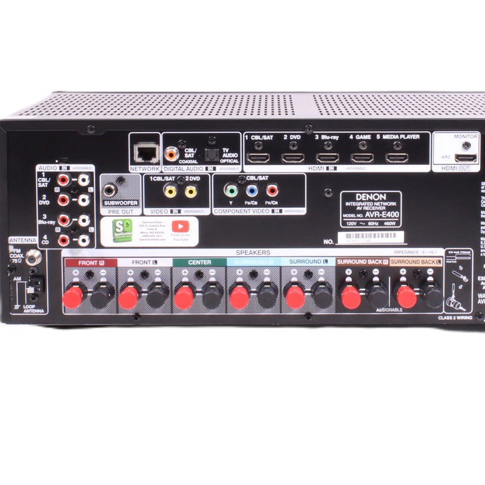 Denon AVR-E400 7.1 Channel Integrated Network AV Receiver HDMI AirPlay (2013)-Audio & Video Receivers-SpenCertified-vintage-refurbished-electronics