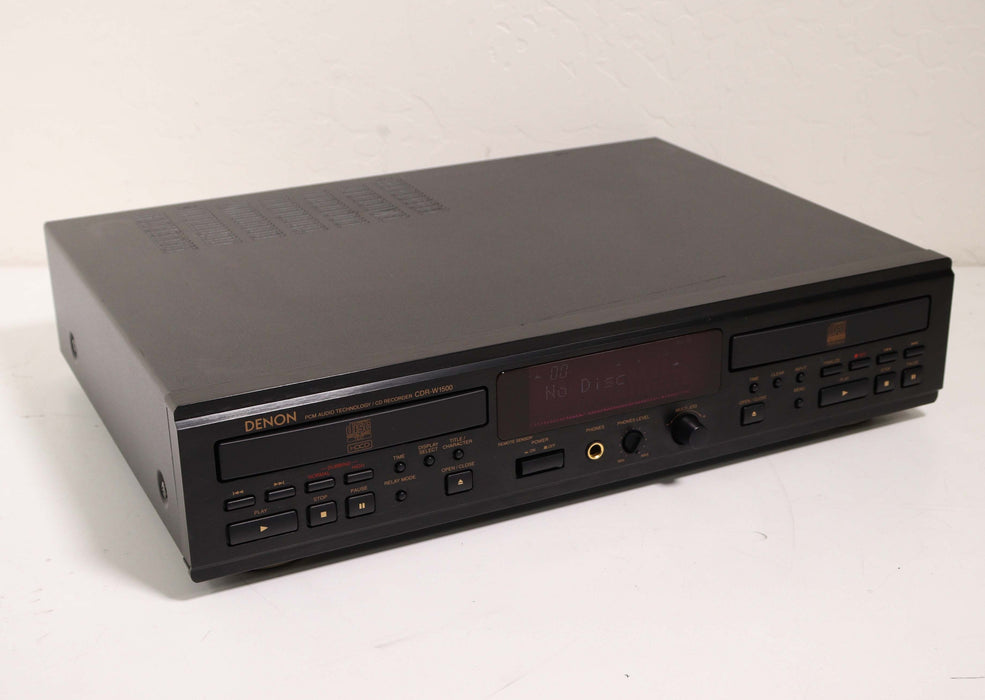 Denon CDR-W1500 Dual Tray CD Compact Disc Player Recorder PCM Audio Technology Optical Digital Audio-CD Players & Recorders-SpenCertified-vintage-refurbished-electronics