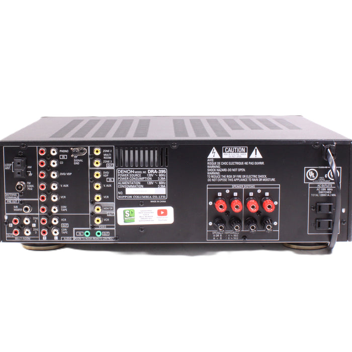 Denon DRA-395 AM/FM Stereo Receiver Phono Input-Audio & Video Receivers-SpenCertified-vintage-refurbished-electronics