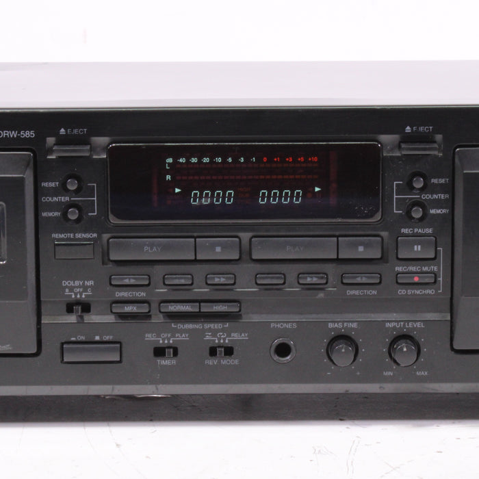 Denon DRW-585 Double Cassette Deck Auto-Reverse Dolby B/C HX-Pro (1999-03)-Cassette Players & Recorders-SpenCertified-vintage-refurbished-electronics