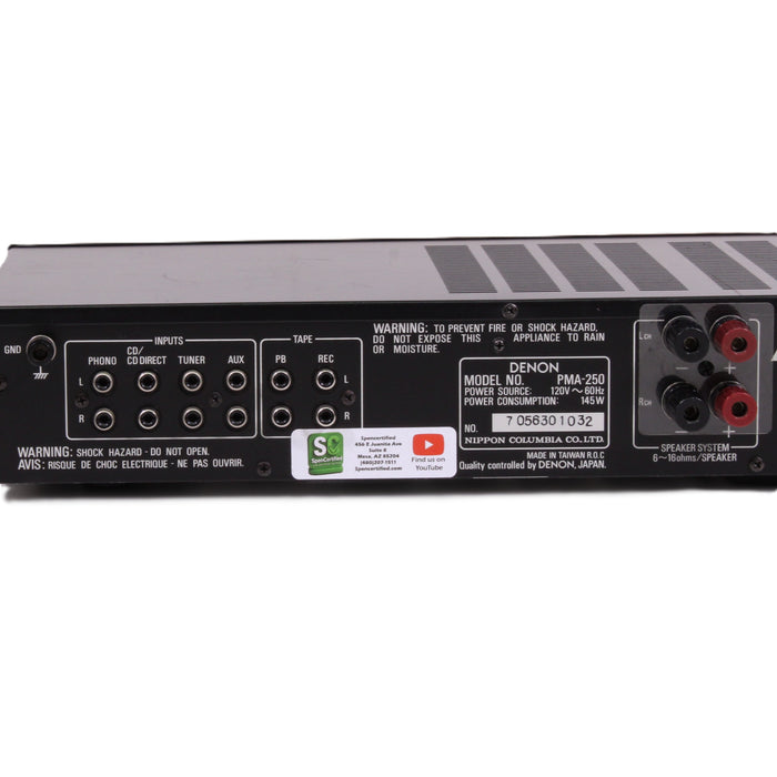 Denon PMA-250 Stereo Integrated Amplifier 25WPC MM Phono-Audio Amplifiers-SpenCertified-vintage-refurbished-electronics
