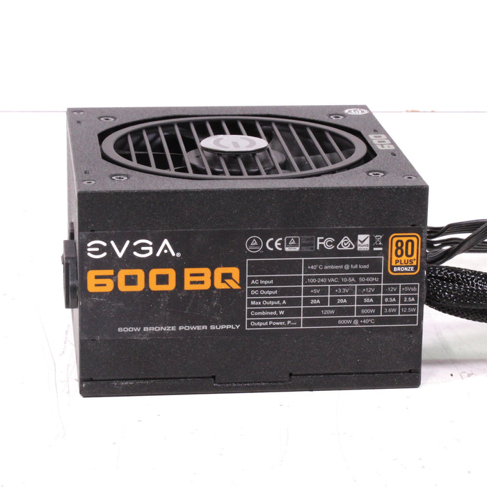 EVGA 600 BQ 110-BQ-0600-K1 600W Semi Modular Power Supply FDB Fan-Computer Components-SpenCertified-vintage-refurbished-electronics