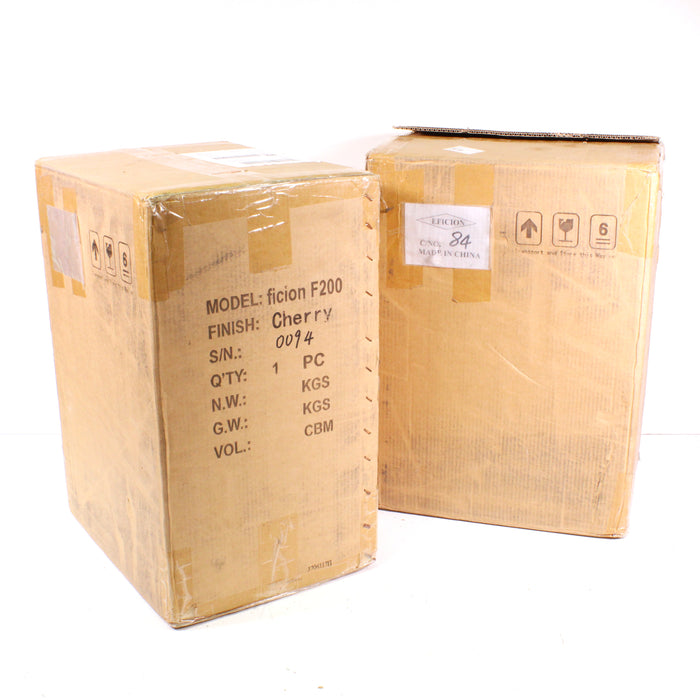 eFiction F200 Rare Cherry Wood Bookshelf Speaker Pair in Factory Boxes (NEW, UNOPENED)-Speakers-SpenCertified-vintage-refurbished-electronics