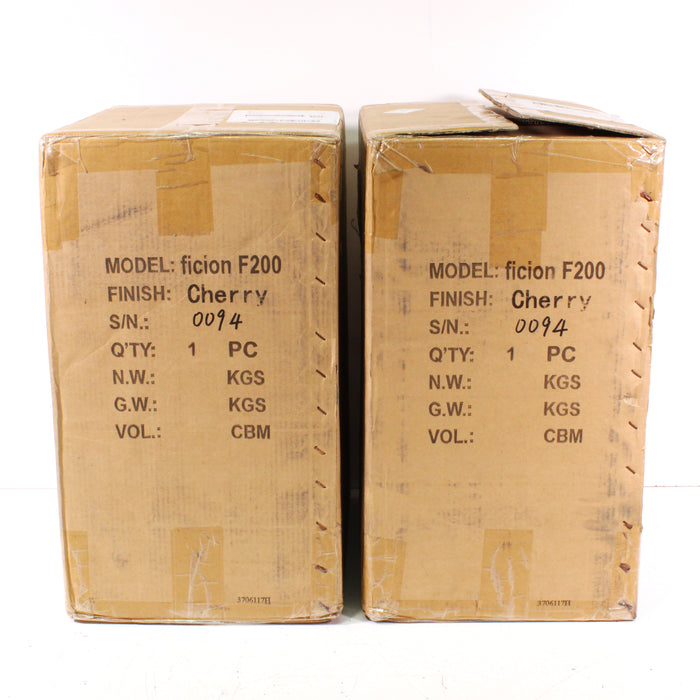 eFiction F200 Rare Cherry Wood Bookshelf Speaker Pair in Factory Boxes (NEW, UNOPENED)-Speakers-SpenCertified-vintage-refurbished-electronics