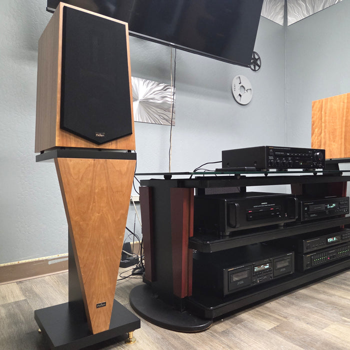 Eficion F200 Rare Cherry Wood Bookshelf Speaker Pair in Factory Boxes (NEW, UNOPENED)-Speakers-SpenCertified-vintage-refurbished-electronics