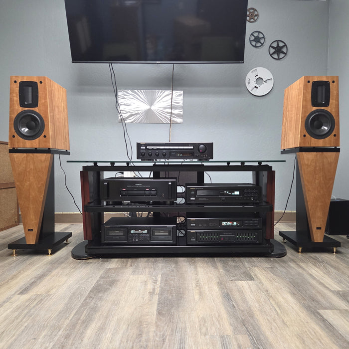 Eficion F200 Rare Cherry Wood Bookshelf Speaker Pair in Factory Boxes (NEW, UNOPENED)-Speakers-SpenCertified-vintage-refurbished-electronics