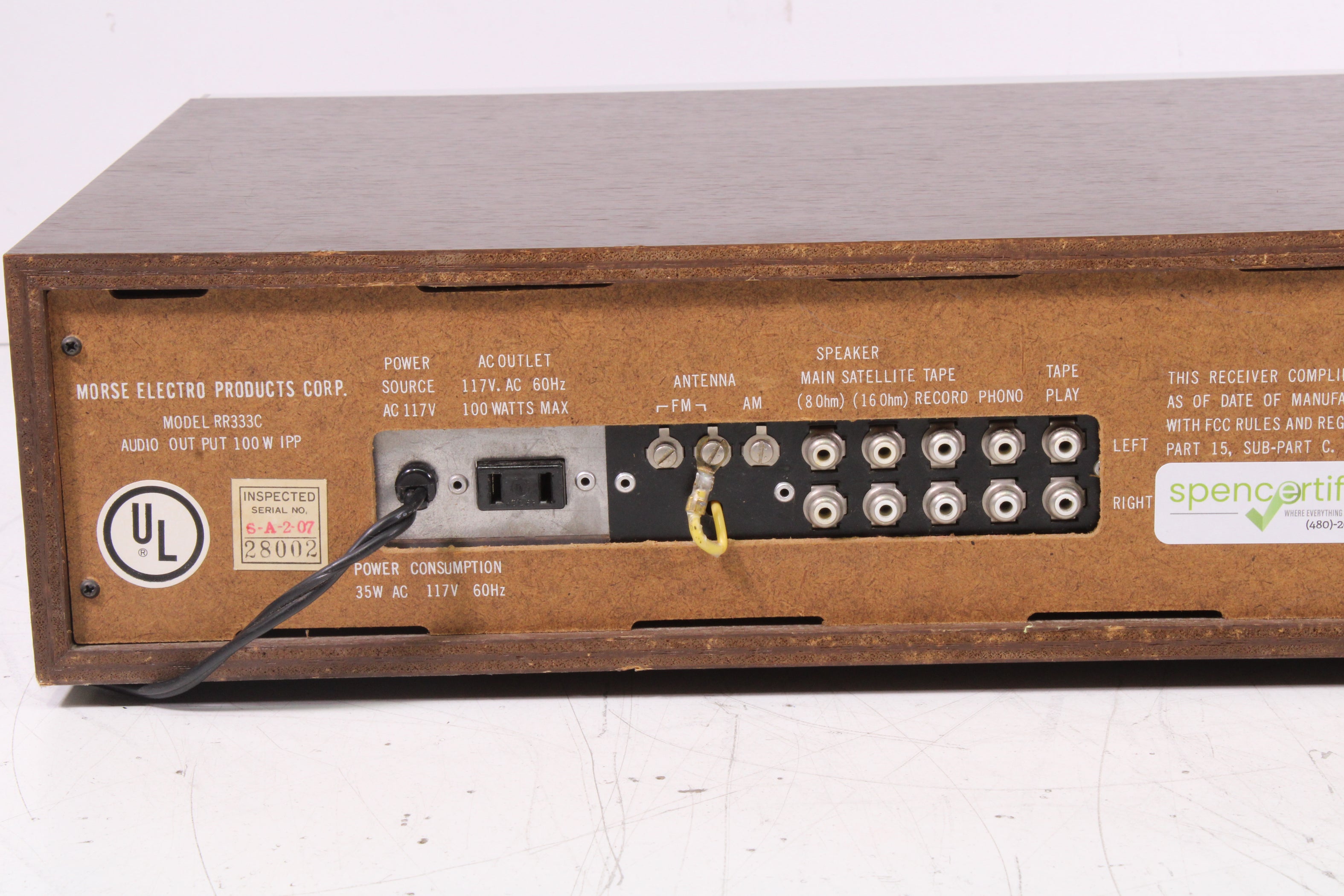 Electrophonic (Morse) RR‑333C Stereo Receiver Vintage AM/FM Multiplex ...