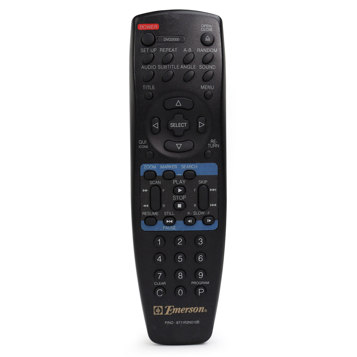 Emerson 6711R2N010B Remote Control for DVD Player DVD2000 DVD2001 ...