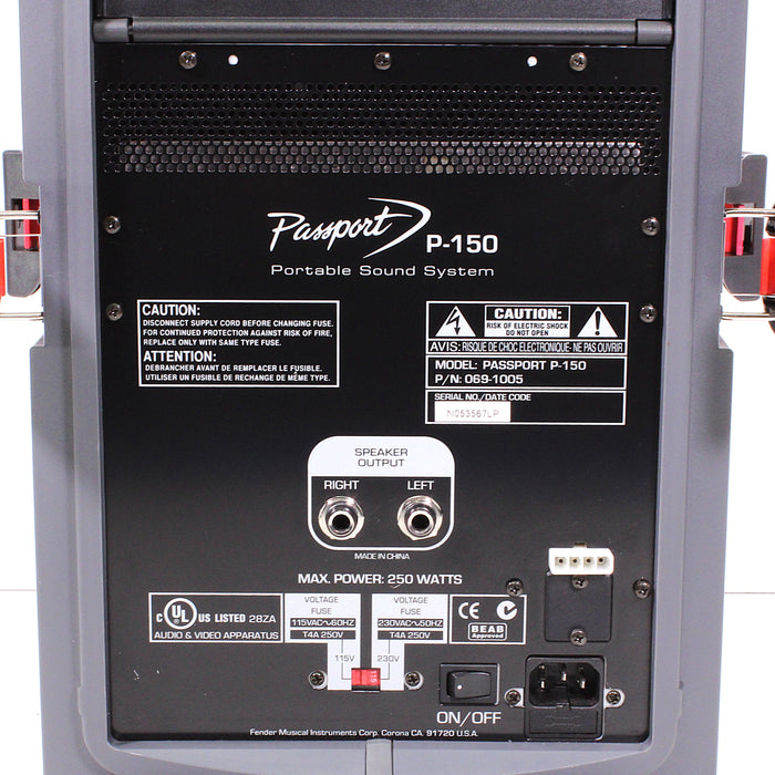 Fender Passport P-150 Portable Sound System Mixer Amplifier-Audio Mixers-SpenCertified-vintage-refurbished-electronics