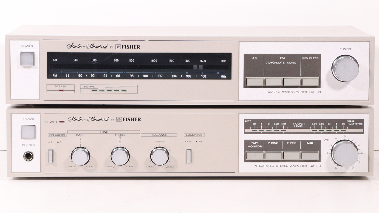 FISHER Stereo Tuner FM-33/Stereo Amplifier CA-33-Stereo Systems-SpenCertified-vintage-refurbished-electronics