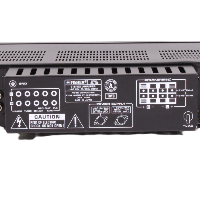 Fisher CA-39 Integrated Amplifier & FM-39 AM/FM Synthesizer Tuner 50WPC 5-Band EQ-Audio Amplifiers-SpenCertified-vintage-refurbished-electronics