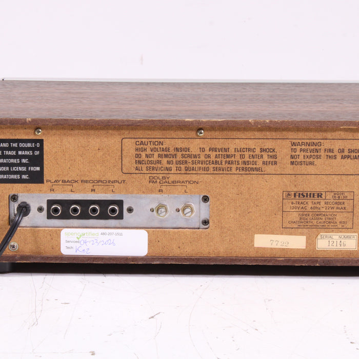 Fisher ER-8130 8-Track Player Stereo Tape Deck Dolby Vintage (AS-IS??)-8 Track Player-SpenCertified-vintage-refurbished-electronics