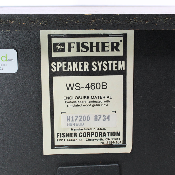 Fisher WS-460B Vintage 2-Way Bookshelf Speakers Made in USA-Speakers-SpenCertified-vintage-refurbished-electronics