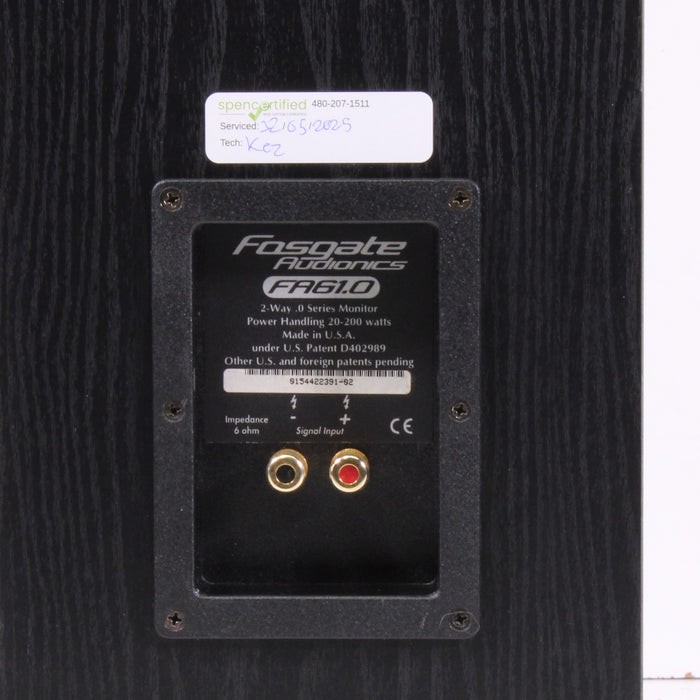 Fosgate Audionics FA61.0 2-Way High-Performance Bookshelf Speaker Pair-Speakers-SpenCertified-vintage-refurbished-electronics