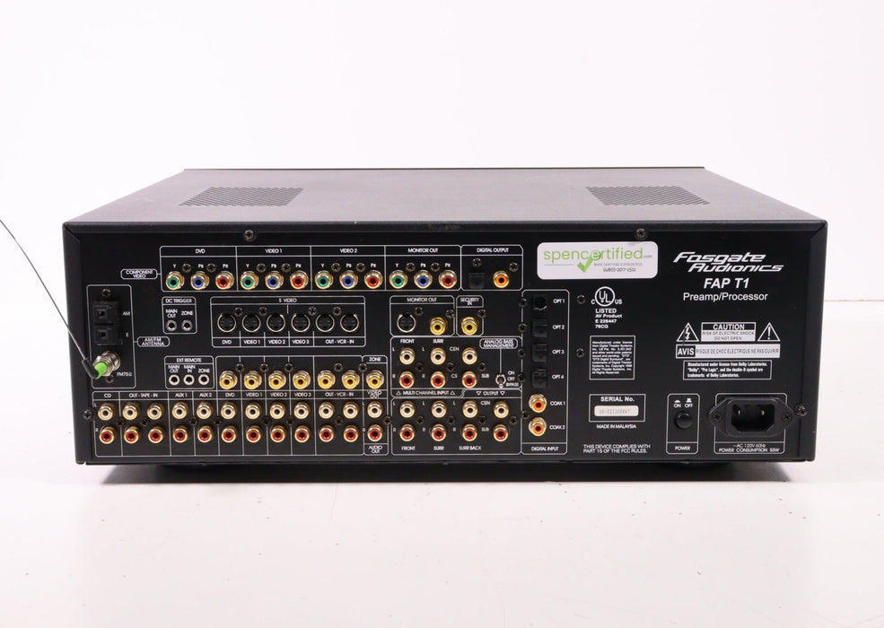 Fosgate Audionics FAP T1 AV Surround Preamp Processor-Preamps-SpenCertified-vintage-refurbished-electronics