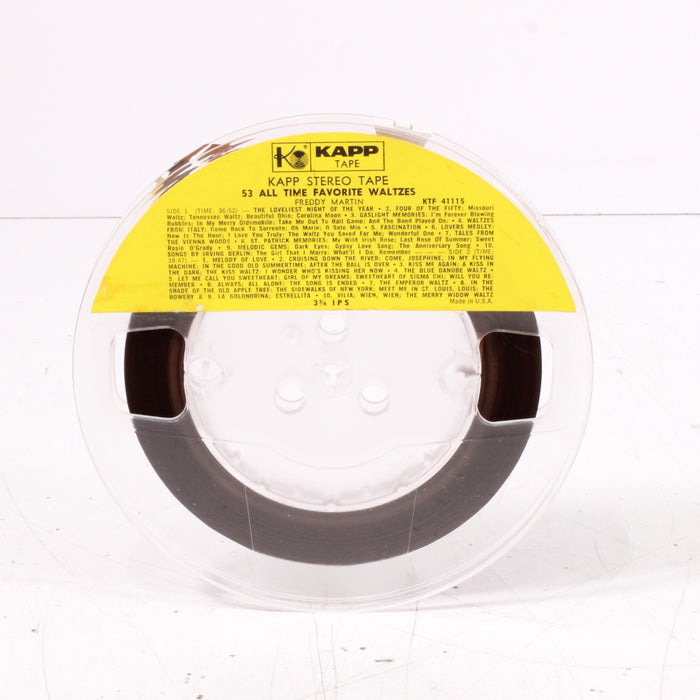 Freddy Martin 53 All-Time Favorite Waltzes Reel to Reel Tape 7" 1/4" 3¾ IPS Double Play Stereo Vintage Ballroom Music-Reel-to-Reel Tape-SpenCertified-vintage-refurbished-electronics
