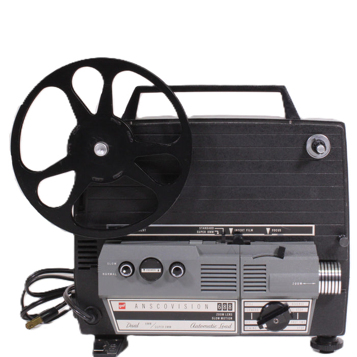 GAF Anscovision 688 Dual 8mm / Super 8mm Movie Projector Automatic Load (ORIGINAL BOX)-Projectors-SpenCertified-vintage-refurbished-electronics