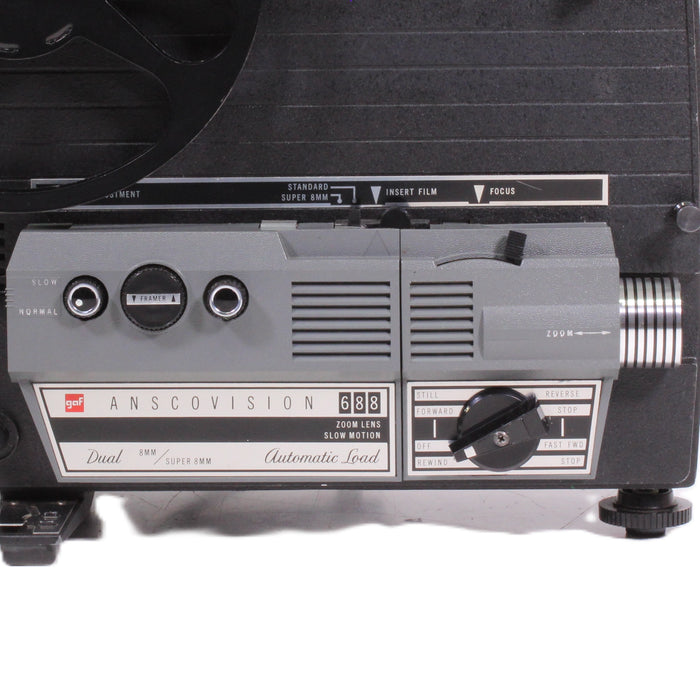 GAF Anscovision 688 Dual 8mm / Super 8mm Movie Projector Automatic Load (ORIGINAL BOX)-Projectors-SpenCertified-vintage-refurbished-electronics