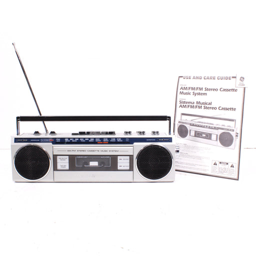 GE General Electric 3-5283B AM FM Stereo Cassette Radio Boombox (Silver)-Boombox-SpenCertified-vintage-refurbished-electronics