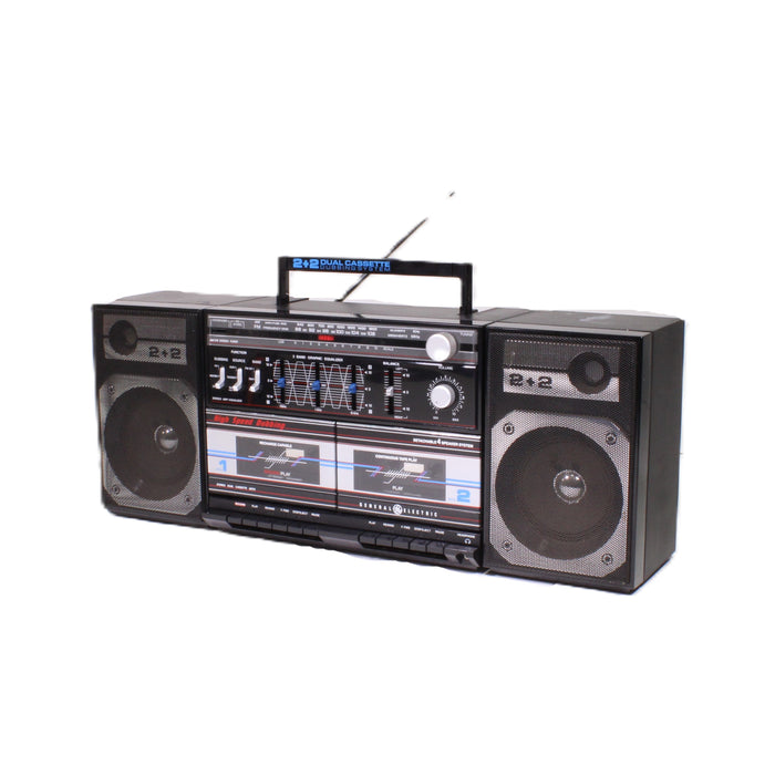 GE General Electric 3-5671A Portable Radio Dual Cassette Recorder Boombox-Radios-SpenCertified-vintage-refurbished-electronics