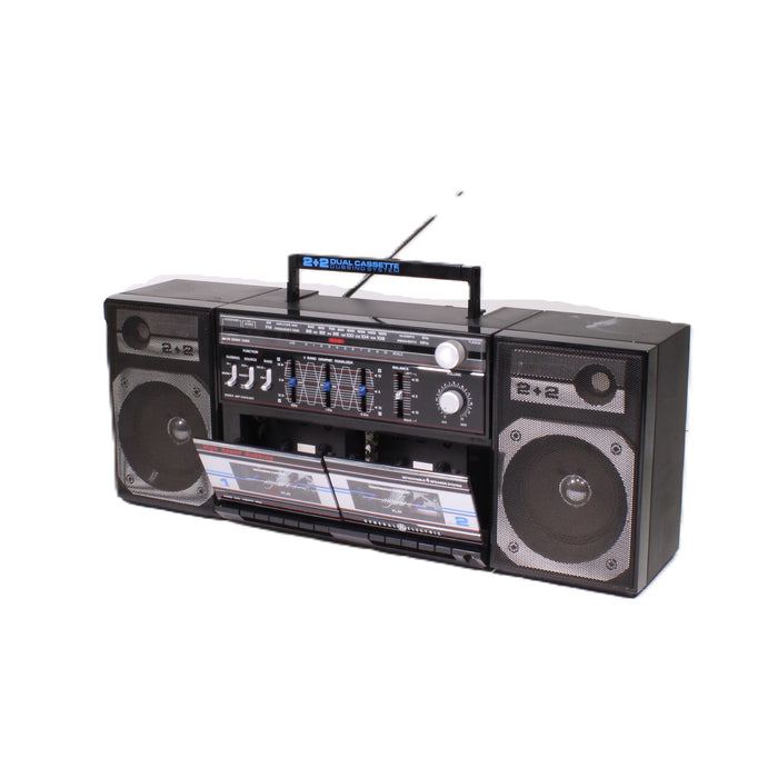 GE General Electric 3-5671A Portable Radio Dual Cassette Recorder Boombox-Radios-SpenCertified-vintage-refurbished-electronics
