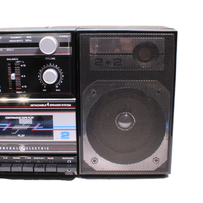 GE General Electric 3-5671A Portable Radio Dual Cassette Recorder Boombox-Radios-SpenCertified-vintage-refurbished-electronics