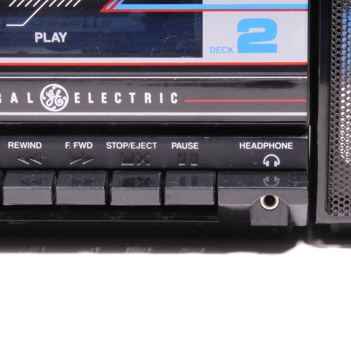 GE General Electric 3-5671A Portable Radio Dual Cassette Recorder Boombox-Radios-SpenCertified-vintage-refurbished-electronics
