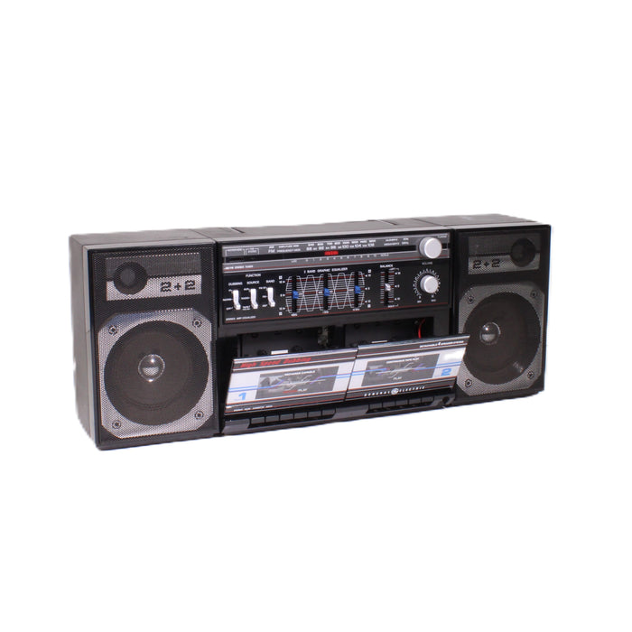 GE General Electric 3-5671A Portable Radio Dual Cassette Recorder Boombox-Radios-SpenCertified-vintage-refurbished-electronics