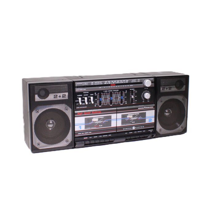 GE General Electric 3-5671A Portable Radio Dual Cassette Recorder Boombox-Radios-SpenCertified-vintage-refurbished-electronics