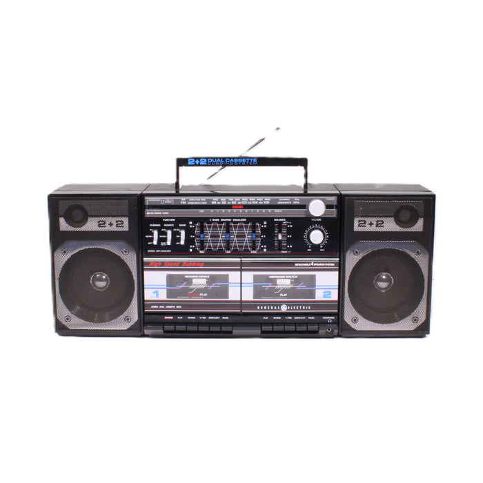 GE General Electric 3-5671A Portable Radio Dual Cassette Recorder Boombox-Radios-SpenCertified-vintage-refurbished-electronics