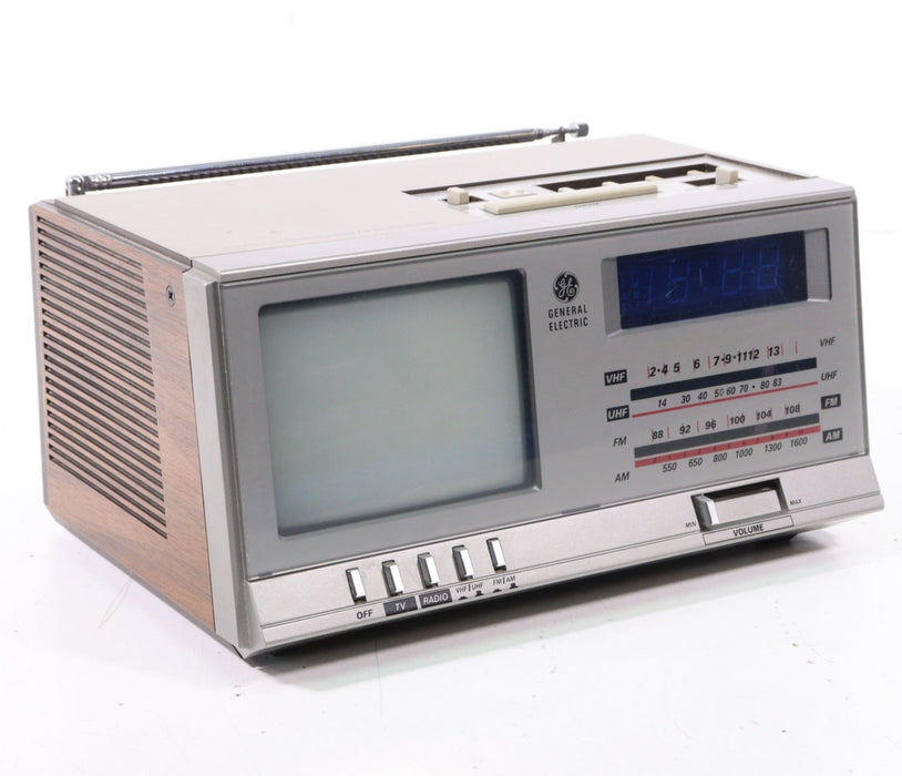 GE General Electric 7-7225A Portable FM AM Clock Radio Television Combo-Radios-SpenCertified-vintage-refurbished-electronics