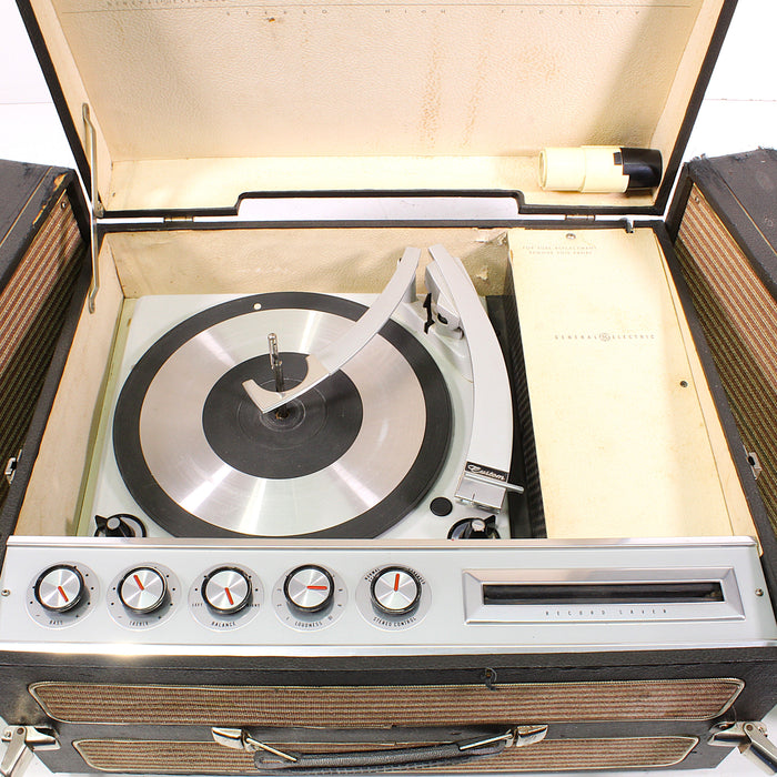 GE General Electric RP-1590A Portable 4-Tube Stereo Phono Amplifier with Record Changer (1962)-Turntables & Record Players-SpenCertified-vintage-refurbished-electronics