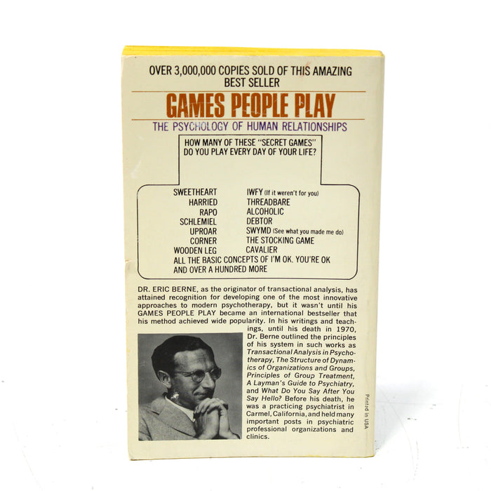 Games People Play by Eric Berne Paperback Book (1975)-Books-SpenCertified-vintage-refurbished-electronics