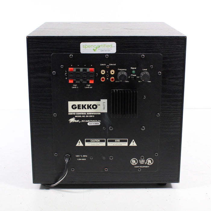 Gekko GK-SW10 10" Servo Control Powered Subwoofer-Speakers-SpenCertified-vintage-refurbished-electronics