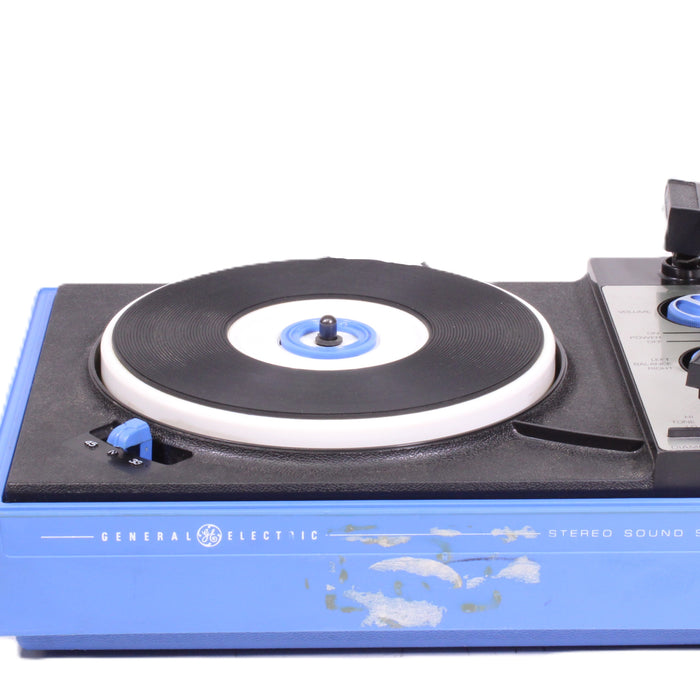 General Electric P330A Blue Portable 45 RPM Record Player with Matching Speaker-Turntables & Record Players-SpenCertified-vintage-refurbished-electronics