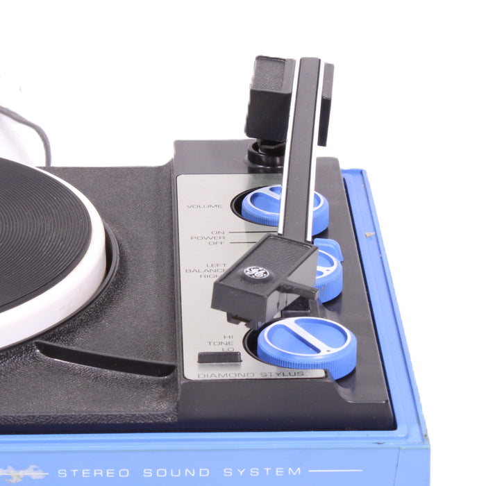 General Electric P330A Blue Portable 45 RPM Record Player with Matching Speaker-Turntables & Record Players-SpenCertified-vintage-refurbished-electronics